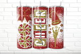 Cheer Glitter 20 oz Skinny Tumbler png Design -  Red and Gold
