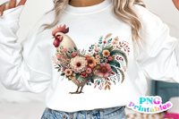 Floral Rooster | PNG File