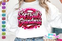 Softball Grandma Airbrushed | PNG File