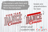 Dance Cousin | Dance Template 0044 | SVG Cut File