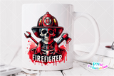 Firefighter Skeleton | PNG Sublimation File