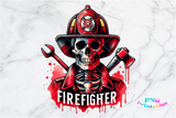 Firefighter Skeleton | PNG Sublimation File