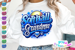 Softball Grandma Airbrushed | PNG File