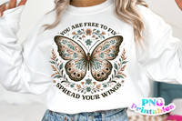You Are Free To Fly | Cottagecore PNG Sublimation File