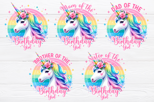 Unicorn Birthday Girl Family | PNG Print File