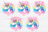 Unicorn Birthday Girl Family | PNG Print File