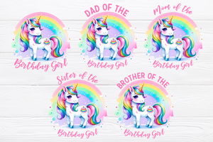 Unicorn Birthday Girl Family | PNG Print File