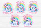 Unicorn Birthday Girl Family | PNG Print File