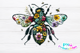 Floral Bee | PNG Sublimation File