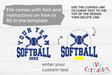 Softball Template 0060 | SVG Cut File