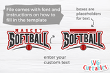 Softball Template 0061 | SVG Cut File