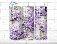 3D Floral 20 oz Skinny Tumbler - Sublimation Tumbler Wrap PNG