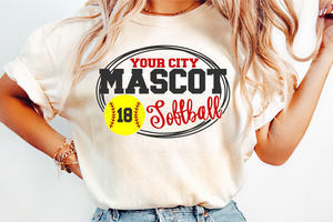 Softball Template 0069 | SVG Cut File