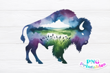 Bison Watercolor | PNG Sublimation File