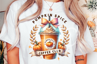 Pumpkin Spice Coffee Club | Fall Sublimation PNG