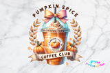 Pumpkin Spice Coffee Club | Fall Sublimation PNG