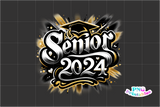 Senior 2024 | Graduation PNG File Gold Black and White