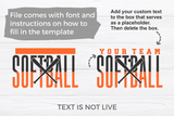 Softball Template 0070 | SVG Cut File