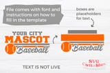 Baseball Template 0071 | SVG Cut File