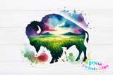 Bison Watercolor | PNG Sublimation File