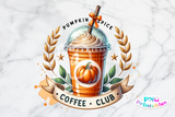 Pumpkin Spice Coffee Club | Fall Sublimation PNG