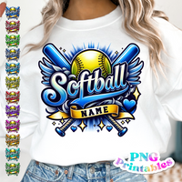 Softball Airbrushed | PNG File