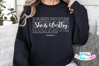 She Is Worthy | Christian PNG Sublimation File