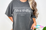 She Is Worthy | Christian PNG Sublimation File