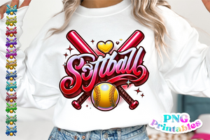 Softball Airbrushed | PNG Sublimation File