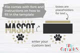 Paw Prints Sports Template 009 | SVG Cut File