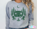 Retro Camper Scene Camping | PNG Sublimation File