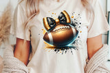 Black and Gold Football | PNG Sublimation File