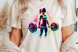 Powerlifting Female Silhouette | PNG Sublimation File