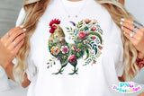 Floral Rooster | PNG Sublimation File