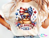 All American Chick | Fourth of July | PNG Sublimation File