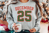 December 25 Faux Crochet | Christmas Sublimation PNG