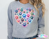 Paw Prints Heart | PNG Sublimation File