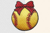 Faux Embroidered Softball | PNG Sublimation File