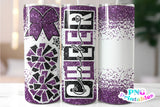 Cheer Coach Glitter 20 oz Skinny Tumbler png Design -  Purple and Black