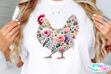 Floral Chicken | PNG Sublimation File