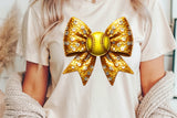 Sequin Softball Bow | PNG File