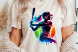 Softball Silhouette Neon | PNG File