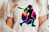 Softball Silhouette Neon | PNG File