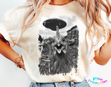 Chicken Alien Abduction Selfie | PNG Sublimation File