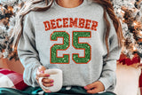 December 25 Sequin | Christmas Sublimation PNG