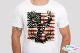 American Flag and Deer | Hunting PNG Print File