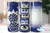 Cheer Coach Glitter 20 oz Skinny Tumbler png Design -  Blue and Black