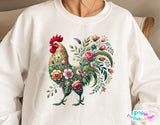 Floral Rooster | PNG Sublimation File