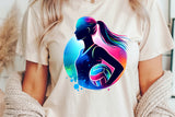 Volleyball Neon Silhouette | PNG Print File