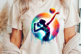 Volleyball Neon Silhouette | PNG Print File